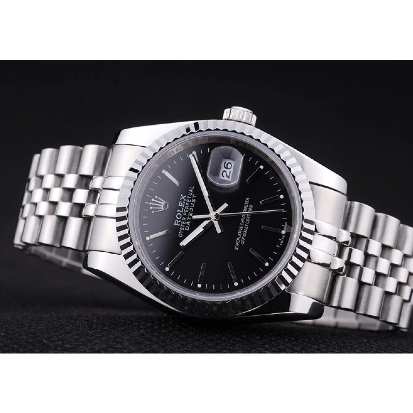 Good copy rolex watches Rolex Black Diamonds Datejust Bezel Ribbed Dial 7456 0516